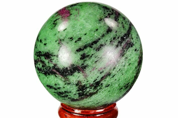 Polished Ruby Zoisite Sphere - Tanzania #112508